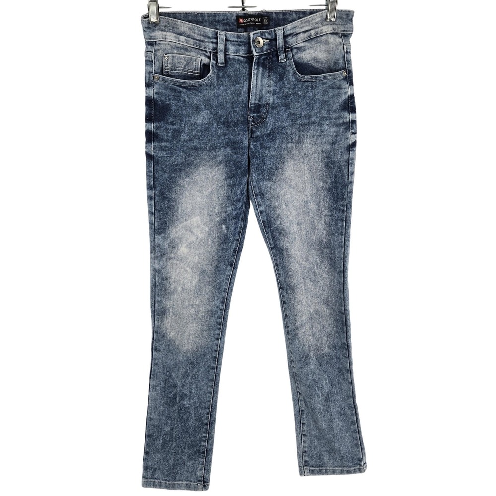 Southpole Jeans Mens 30x32 Blue Acid Wash Skinny Stretch Denim 5 Pocket Zip‎ Fly